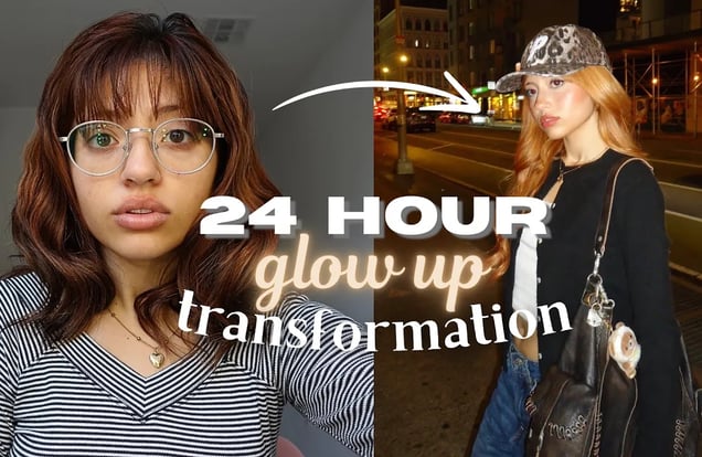 changing my ENTIRE appearance in 24 hours 💇🏼♀️✨*GLOW UP TRANSFORMATION* img